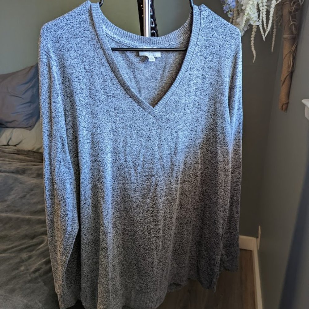 Two Women's loose Lucky Brand v-neck sweaters